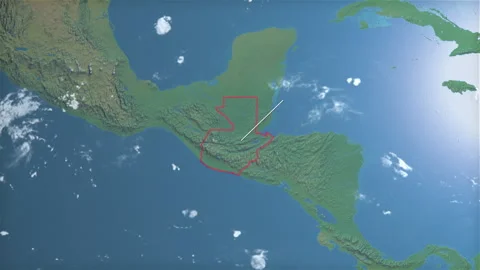 Location and map of Guatemala on the surface of the earth at day. Stock Footage 328643390