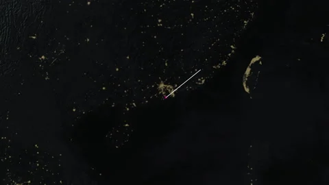 Location and map of Macau at night-time. Stock Footage 327474026