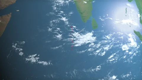 Location and map of Maldives on the surface of the earth at day. Stock Footage 328665363