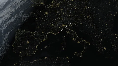 Location and map of Monaco at night-time. Stock Footage 327422532