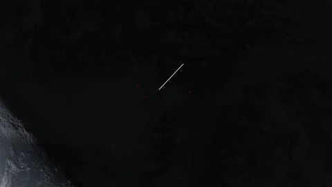 Location and map of Pitcairn Islands at night-time. Stock Footage 327440446