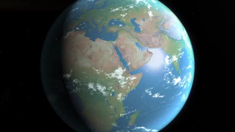 Location and map of Qatar on the surface of the earth at day. Stock Footage 329180161