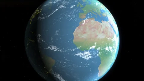 Location and map of Spain on the surface of the earth at day. Stock Footage 329201860