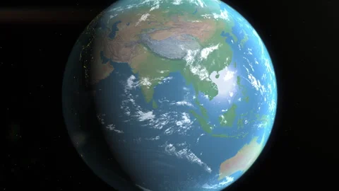 Location and map of Thailand on the surface of the earth at day. Stock Footage 329280697