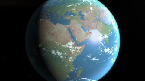 Location and map of United Arab Emirates on the surface of the earth at day. Stock Footage 329232536