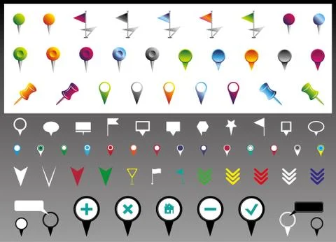 Location and navigation icons Stock Illustration