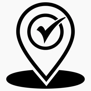 Location and OK icon. Stock Illustration