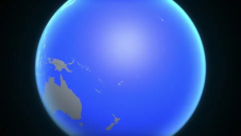 Location and red map of American Samoa on the earth Stock Footage 329245887
