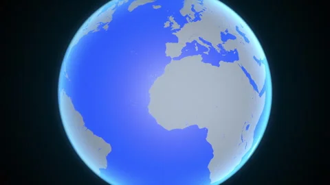 Location and red map of Andorra on the earth Stock Footage 329246435