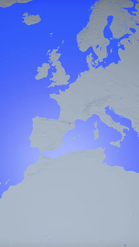 Location and red map of Andorra on the earth in vertical format Vidéo 331001971