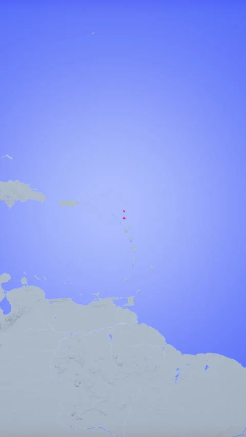 Location and red map of Antigua and Barbuda on the earth in vertical format Stock Footage 331002827