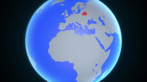 Location and red map of Belarus on the earth Vidéo 329909075