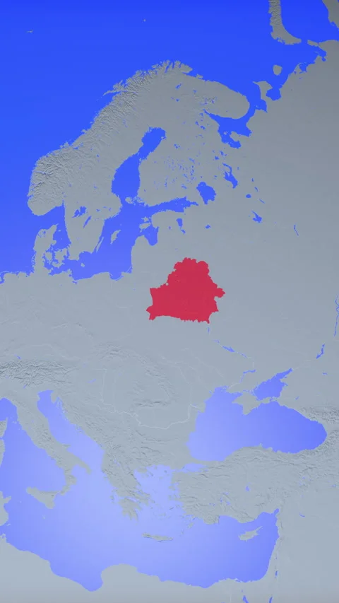 Location and red map of Belarus on the earth in vertical format Stock Footage 331010069