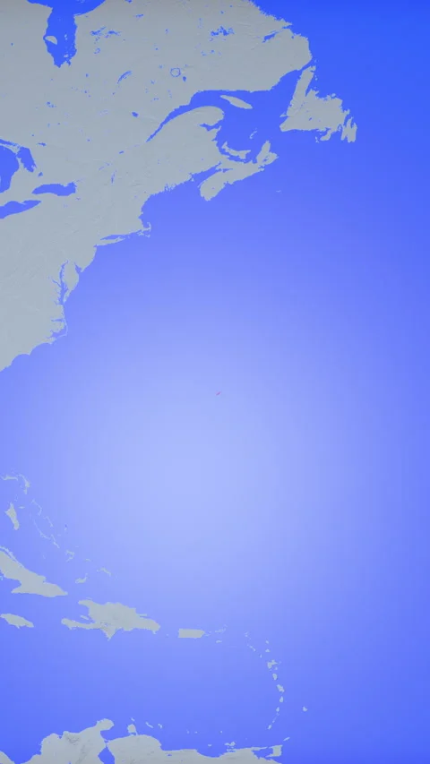 Location and red map of Bermuda on the earth in vertical format Vidéo 331011512