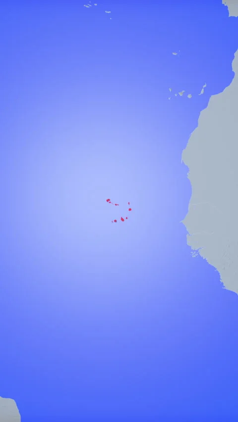 Location and red map of Cape Verde on the earth in vertical format Stock Footage 331019444