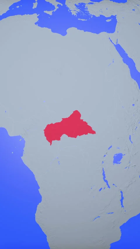 Location and red map of Central African Republic on the earth in vertical format Vidéo 331021187