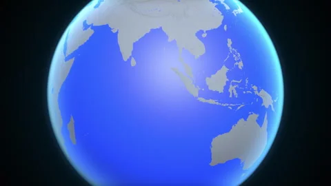 Location and red map of Christmas Island on the earth Vidéo 329894664