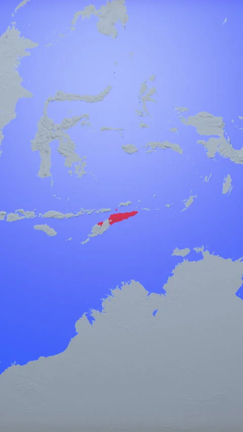 Location and red map of East Timor on the earth in vertical format Stock Footage 331031250