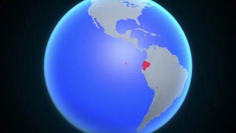 Location and red map of Ecuador on the earth Vidéo 329899487