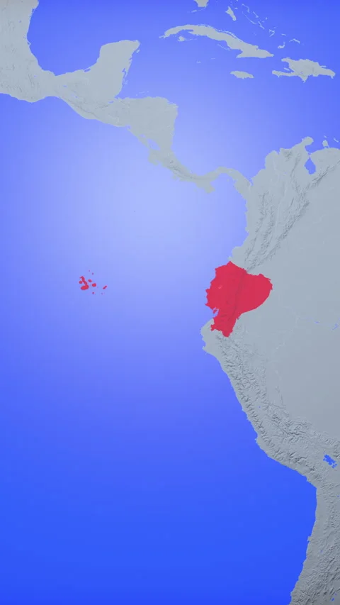 Location and red map of Ecuador on the earth in vertical format Stock Footage 331031560