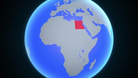 Location and red map of Egypt on the earth Vidéo 329899806