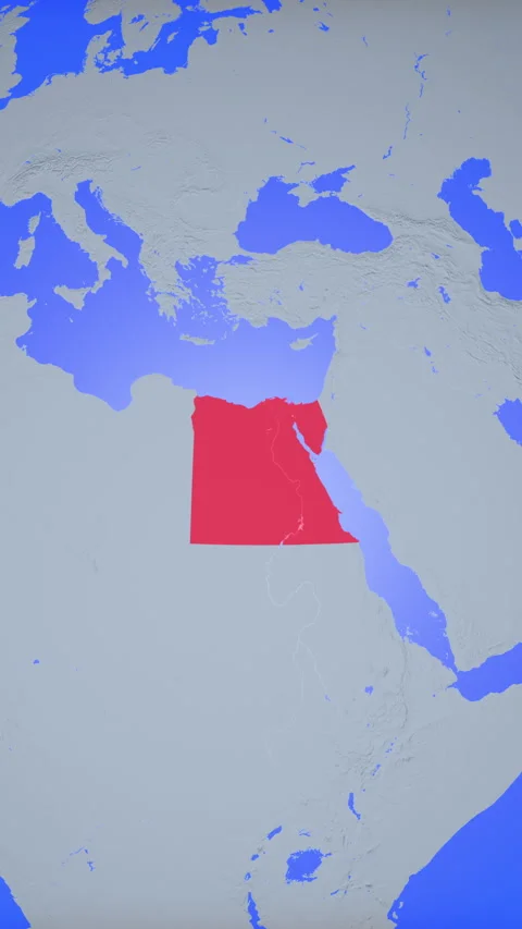 Location and red map of Egypt on the earth in vertical format 库存影片 331032118