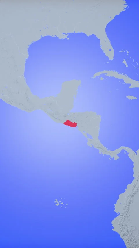 Location and red map of El Salvador on the earth in vertical format Vidéo 331032584