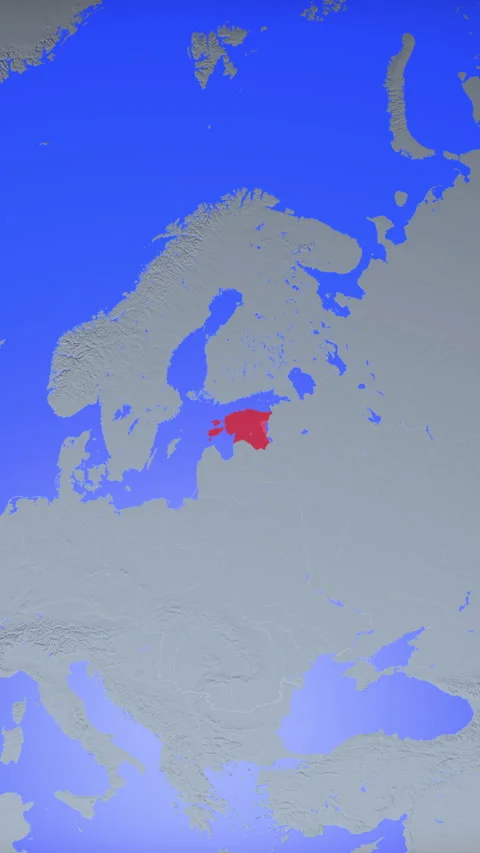 Location and red map of Estonia on the earth in vertical format Vidéo 331033628