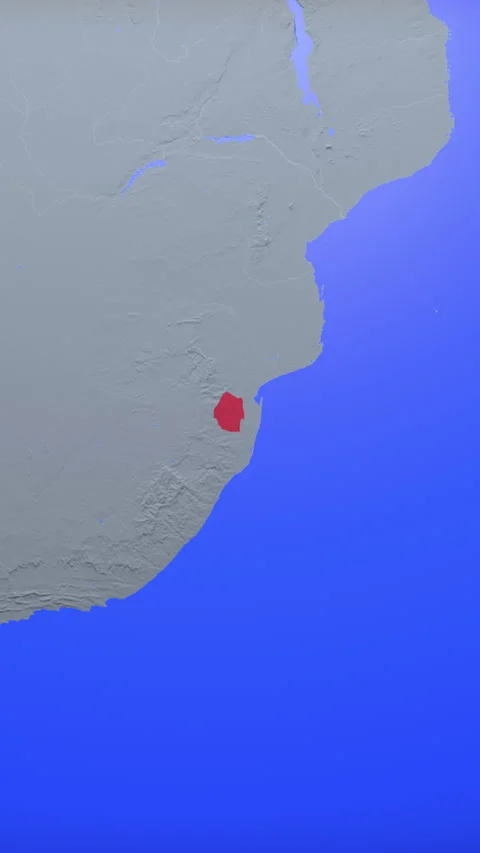 Location and red map of Eswatini on the earth in vertical format Stock Footage 331033714