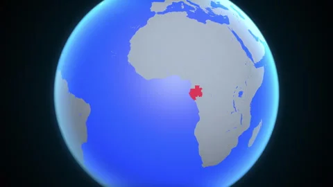 Location and red map of Gabon on the earth Vidéo 329901983