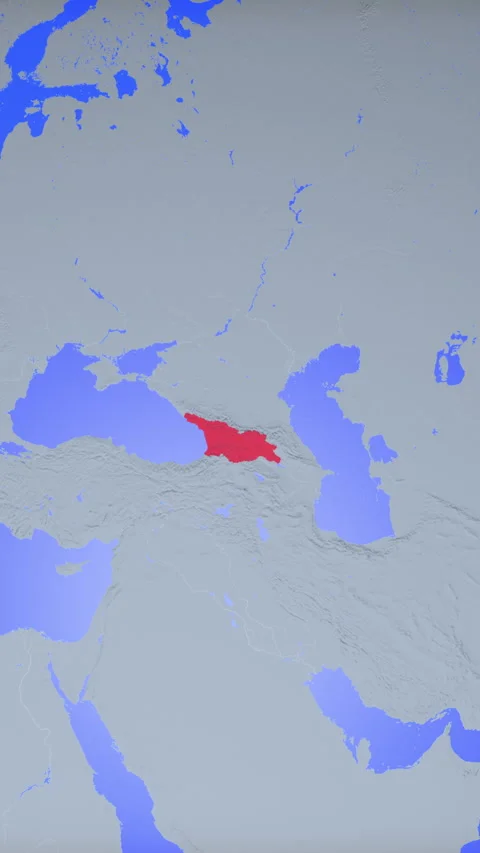 Location and red map of Georgia on the earth in vertical format Stock Footage 331039275