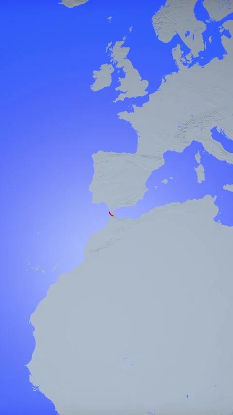 Location and red map of Gibraltar on the earth in vertical format 库存影片 331040076