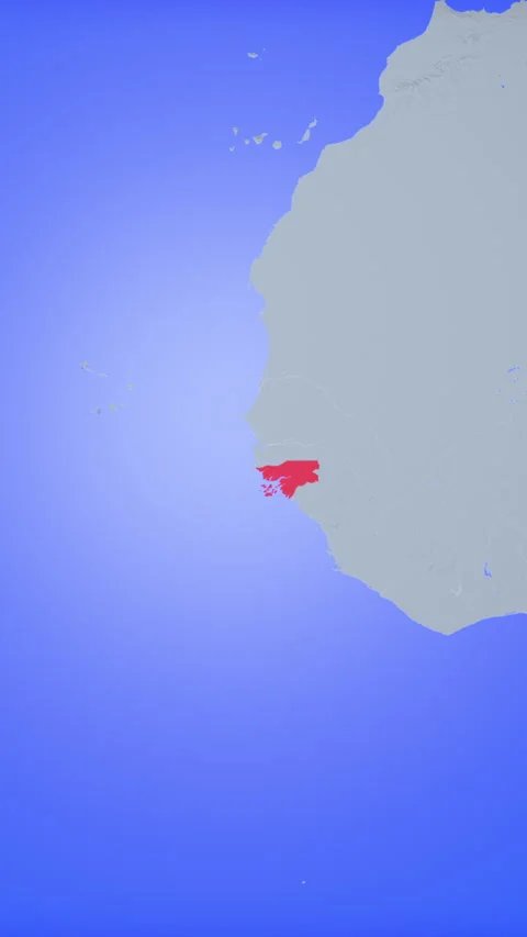 Location and red map of Guinea-Bissau on the earth in vertical format Stock Footage 331500169