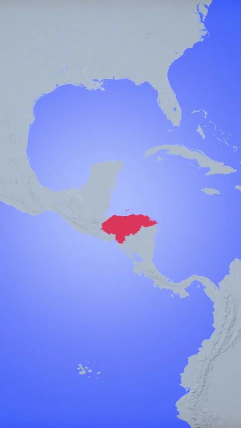Location and red map of Honduras on the earth in vertical format Vidéo 331475827