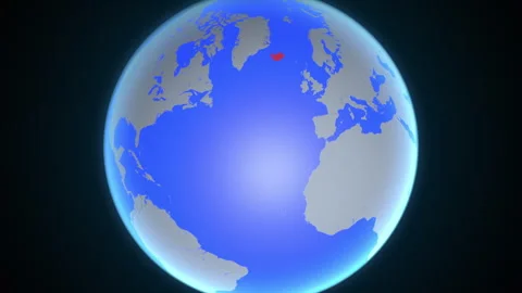 Location and red map of Iceland on the earth Vidéo 329903890