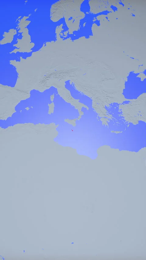 Location and red map of Malta on the earth in vertical format Stock Footage 331438444