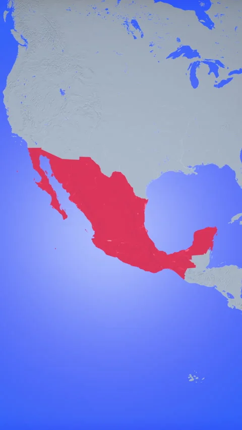 Location and red map of Mexico on the earth in vertical format Stock Footage 331443221
