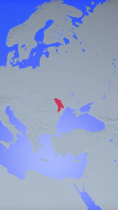 Location and red map of Moldova on the earth in vertical format 库存影片 331444089