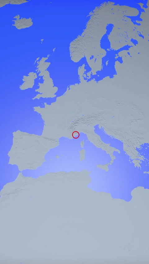 Location and red map of Monaco on the earth in vertical format Stock Footage 331445034