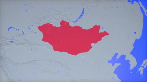 Location and red map of Mongolia on the earth 库存影片 330330205