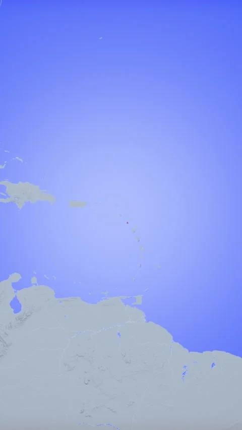 Location and red map of Montserrat on the earth in vertical format Video stock 331448246