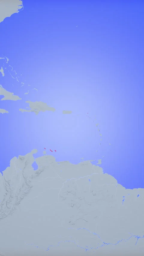 Location and red map of Netherlands Antilles on the earth in vertical format Stock Footage 331453428