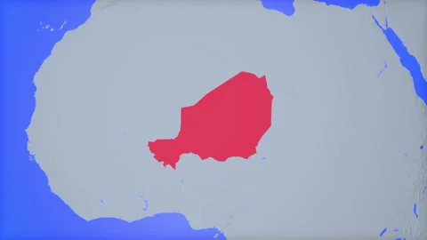 Location and red map of Niger on the earth Видео 330367580