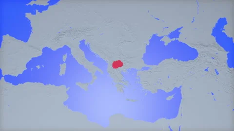 Location and red map of North Macedonia on the earth Vidéo 330372022