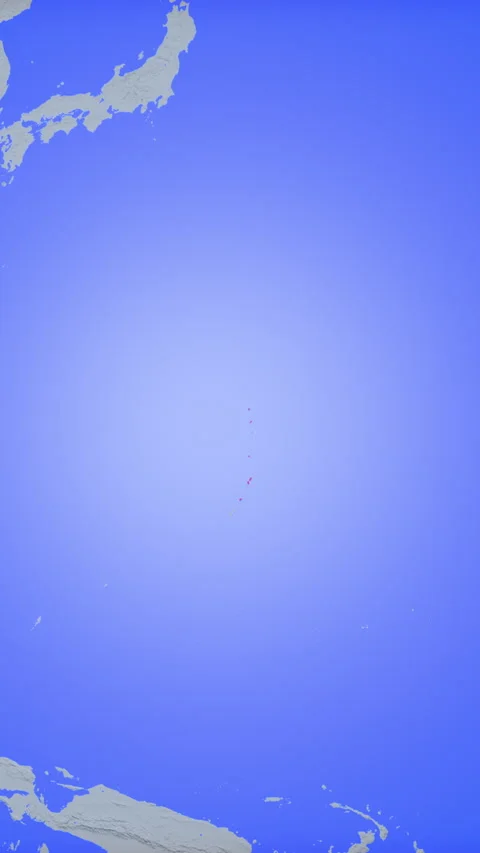 Location and red map of Northern Mariana Islands on the earth in vertical format Stock Footage 331459107