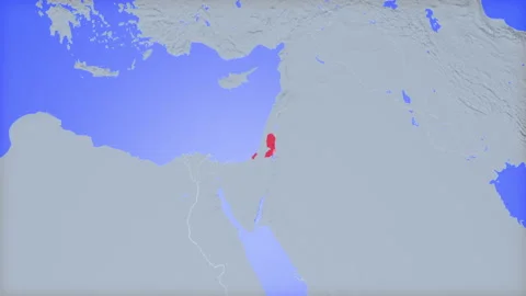 Location and red map of Palestine on the earth 库存影片 330377020