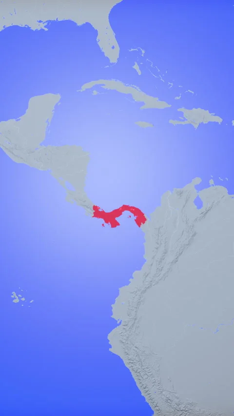 Location and red map of Panama on the earth in vertical format Vidéo 331463118