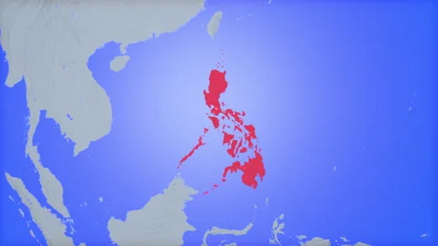 Location and red map of Philippines on the earth 库存影片 330378904