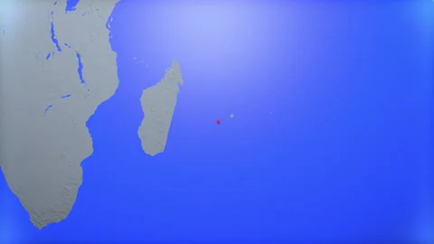 Location and red map of Reunion Island on the earth Vídeos de archivo 330394081