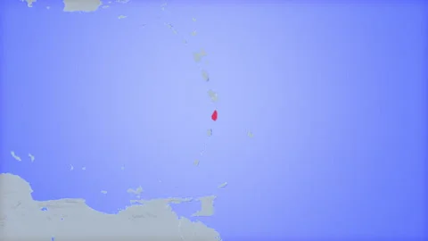Location and red map of Saint Lucia on the earth Видео 330398575